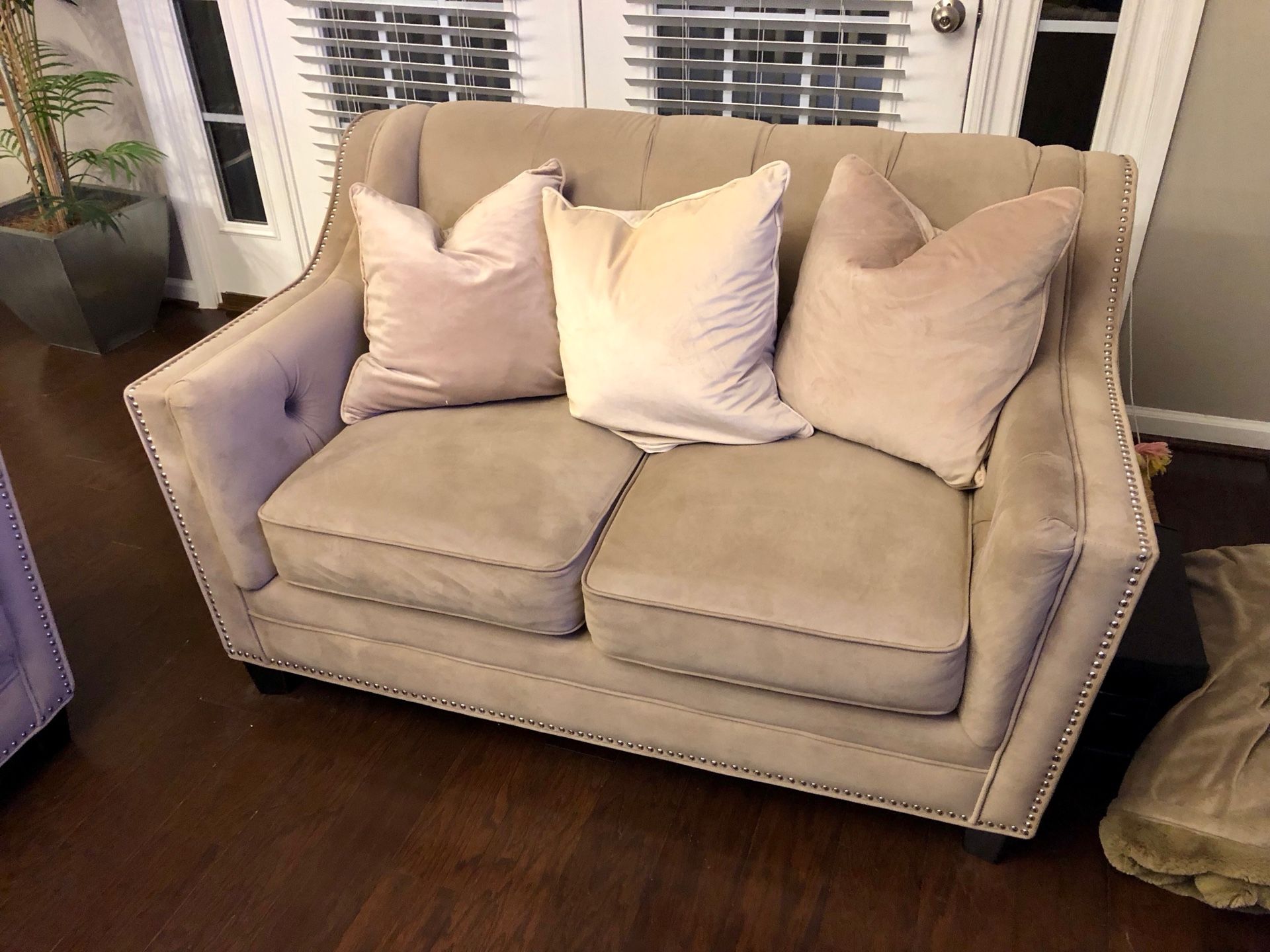 Beige Couch and Loveseat