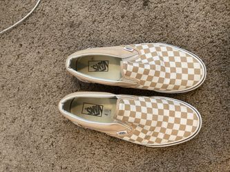 Cream slip on vans size 9.5