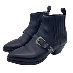 Gucci Zahara Black Leather Ankle Boots 36.5 Buckle CC Chelsea Heel Bootie Italy