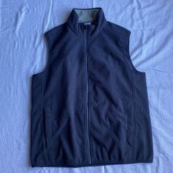 Lands' End Outfitters Full Zip Pockets Fleece Vest Pockets Black Men Size Medium