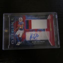 Keon Coleman Origins Rookie Patch Auto /99 Four Color Patch 
