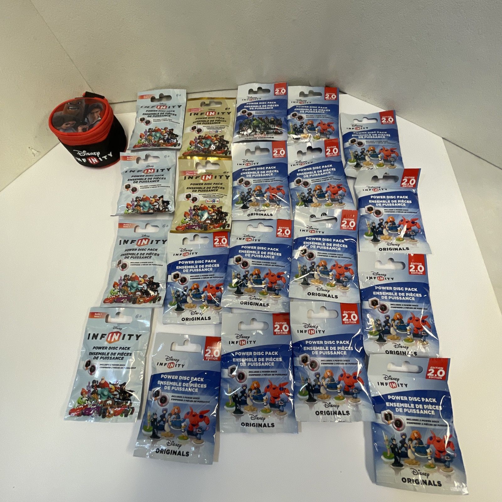 Lot of 20 DISNEY INFINITY Power Disc Packs 1 2.0 Gold Originals Sealed Unopened