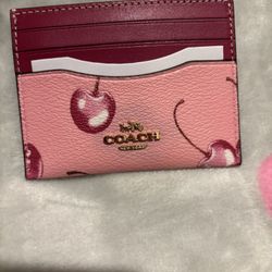 Coach Cherry Card Holder Wallet 