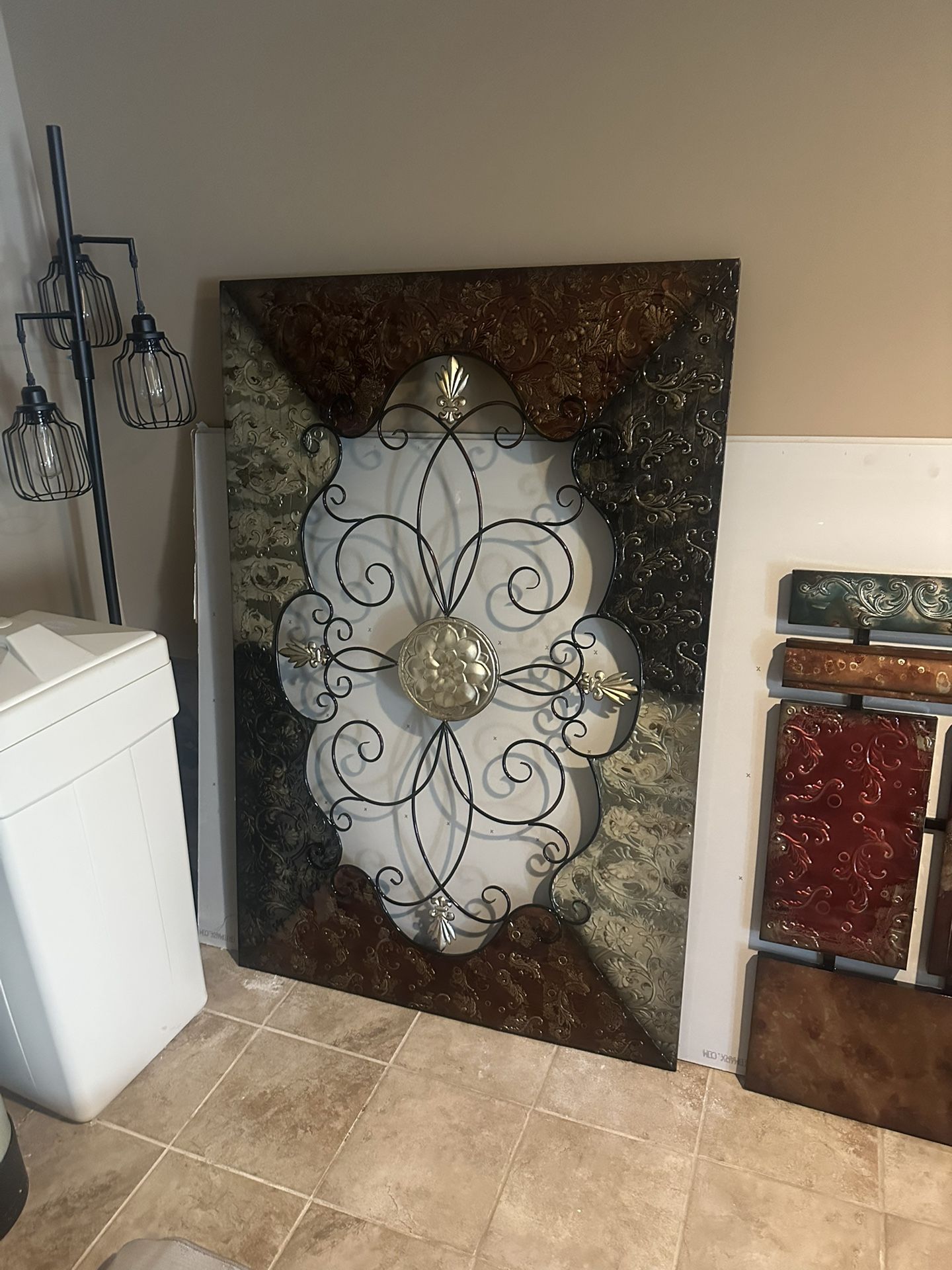 Mirrors And Large Metal Wall Pics