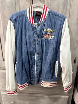 Hello Kitty Kawaii Mart Denim Varsity Jacket