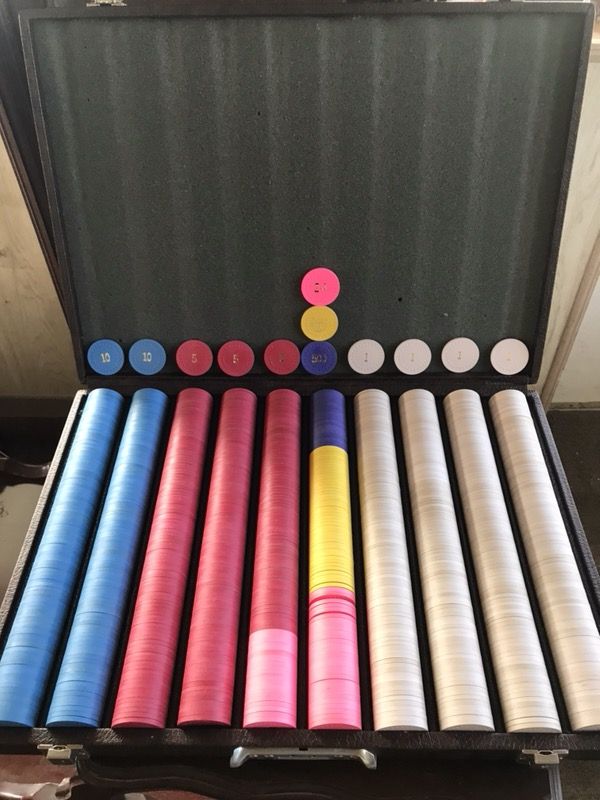 2 Set of Professional Poker Chips w/ leather Case.