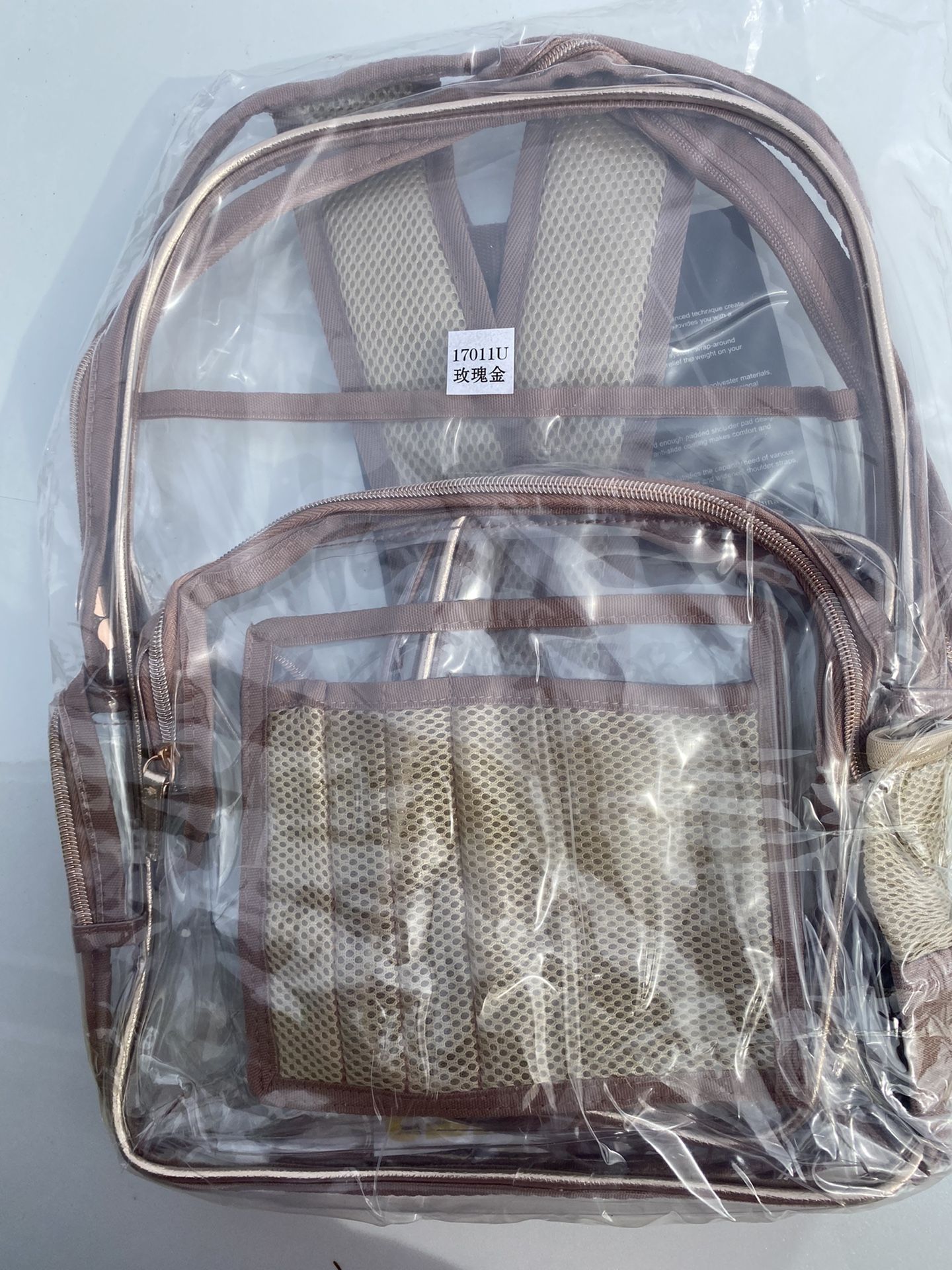 Clear Backpacks, Heavy Duty Transparent PVC Backpack, Freeze-Proof See Through Bookbag- Perfect for School and Work