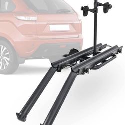 Open Box 2 Electric Bike Rack with Ramp, 2 Inch Hitch Mounted Bike Carrier Platform, Max Load 200lbs for Standard, Fat Tire and Large E-Bike 