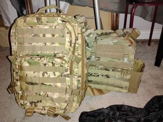 Camo Backpack And Vest