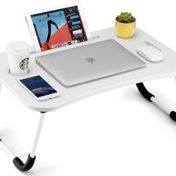 Foldable Laptop Table, Portable Lap Desk Bed Table Tray