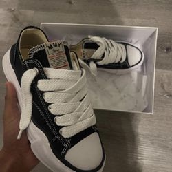 Maison Mihara Yasuhiro Hank Of sole Canvas Lowk Black/white
