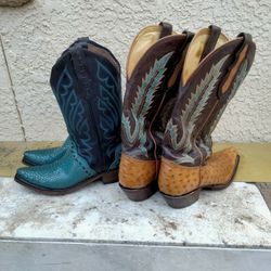 Tony Lama Ostrich And Reptile Ladies Boots