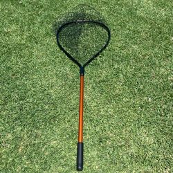 Landing Net with Black Hoop and Orange Handle, Black Color, Unisex Department