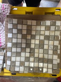 Multicolored tile three slabs extra pieces and a box