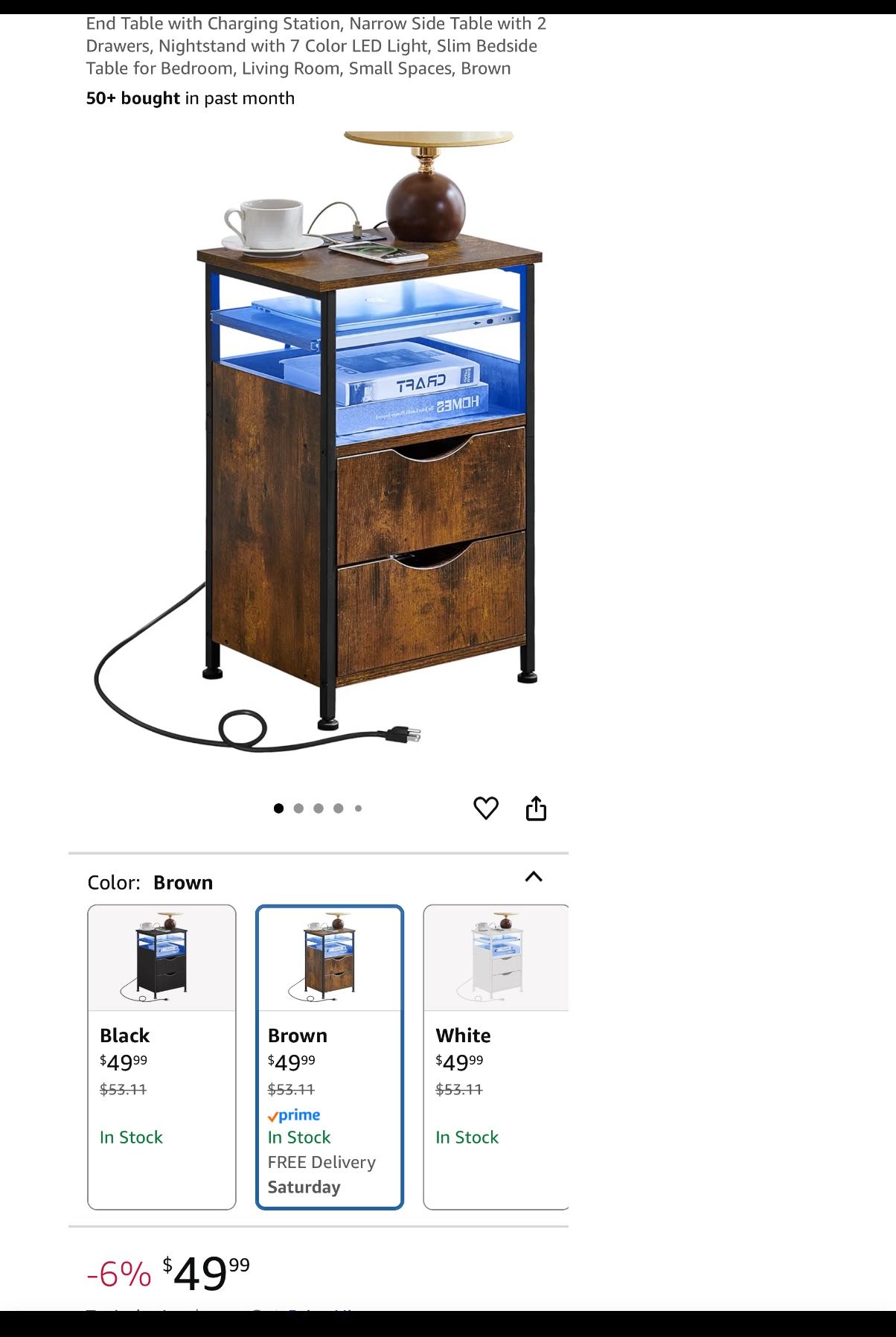 End Table with Outlets Brand New