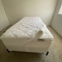 Single Bed With 9” Mattress + Mattress Topper + Spring Box And Expandable Frame 