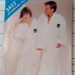 Plush Bathrobe Pattern Men's & Women's XS -XL