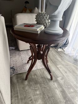 Solid Wood Round Side Table