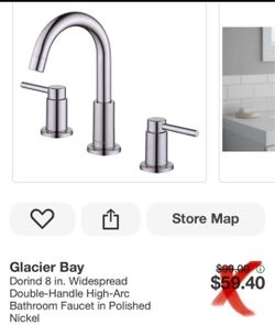 Glacier Bay Dorind 8 in. Widespread Double-Handle High-Arc Bathroom Faucet in Polished Nickel