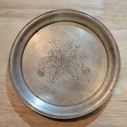 Small vintage silver tray, Factory Dzerzhinsky, Ukraine (USSR), Kiev, 1954