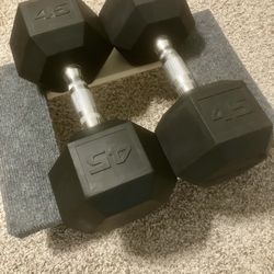 Two 45 Pound Dumbbells 