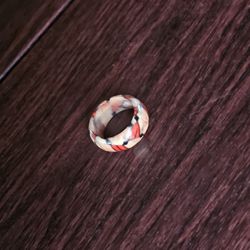 EYECATCHING  HAND PAINTED NEW SIZE 7 WOOD ETERNITY BAND RING 