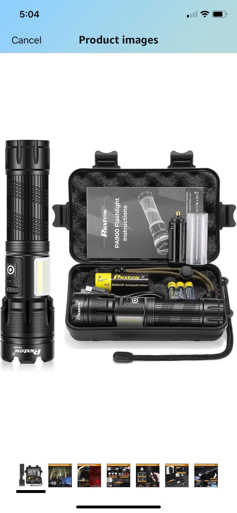 PHIXTON Flashlights Rechargeable LED High Lumens, Powerful 900,000 Lumen Flashlight