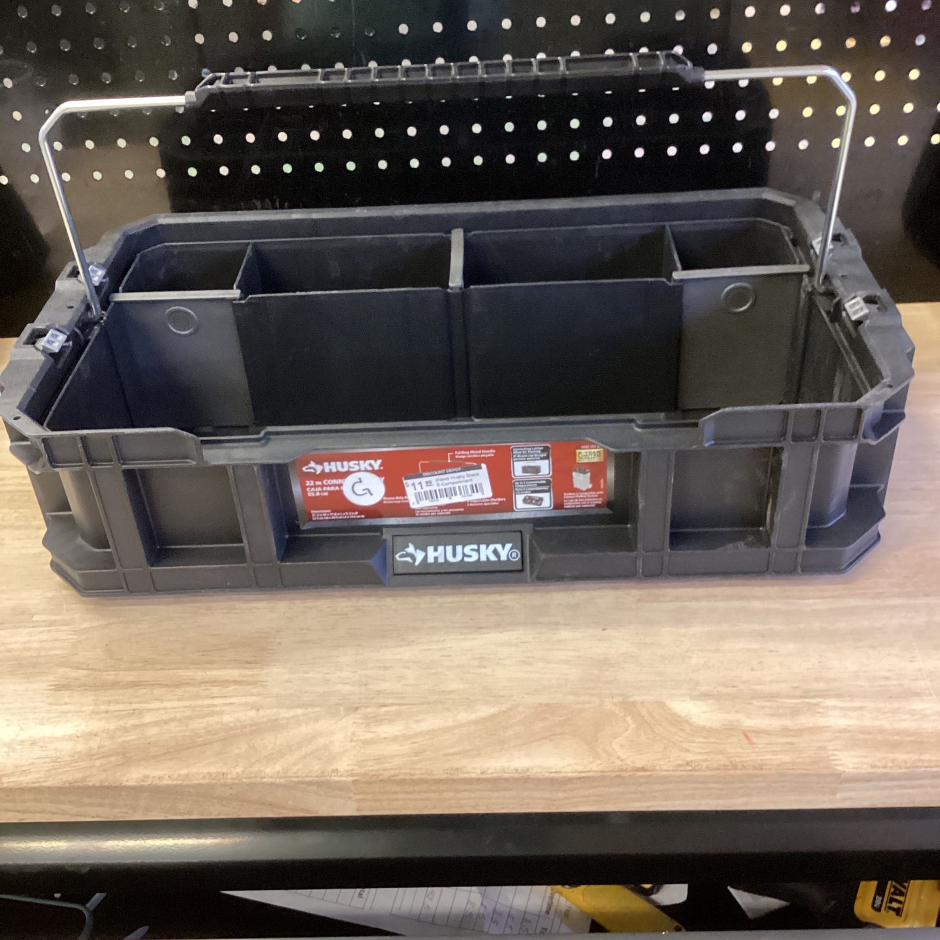 Husky Black 5-Compartment Connect System Tool Caddy Small Parts Organizer