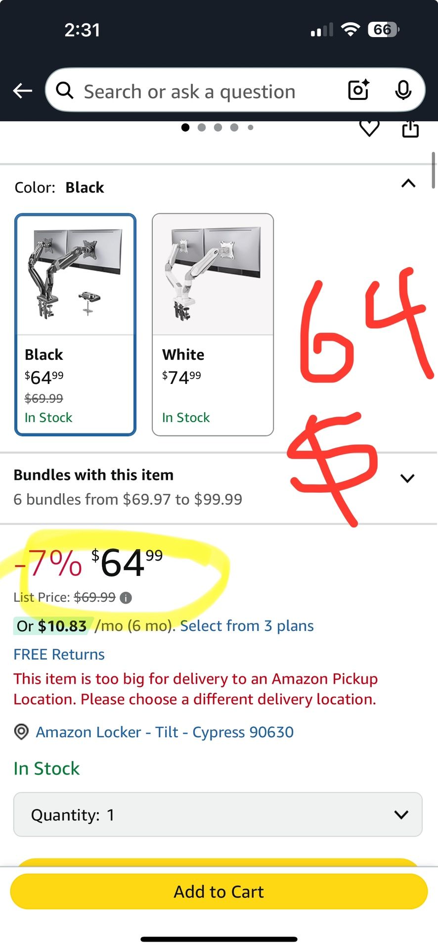 HUANUO Dual Monitor Stand - Full Adjustable Monitor Desk Mount Swivel Vesa Bracket with C Clamp, Grommet Mounting Base for 13 to 32 Inch Computer Scre
