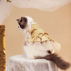 New Sz S or M Yellow Dress Formal Wedding Costume Pet Party Holidays New Years