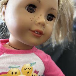 Retired American Girl Doll Tenet baby doll toy brown eyess freckles 2014