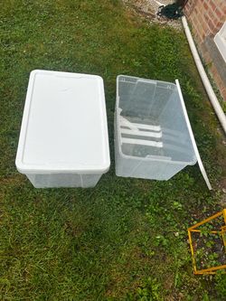 Plastic Storage Boxes with Lids – Set of 2