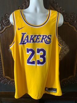 Los Angeles Lakers #23 Lebron James Nike Swingman Men's 2XL (56) Jersey