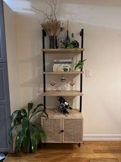 Nathan James Theo Open Shelf Industrial Bookcase with Drawers or Cabinets - Single - Oak/Black