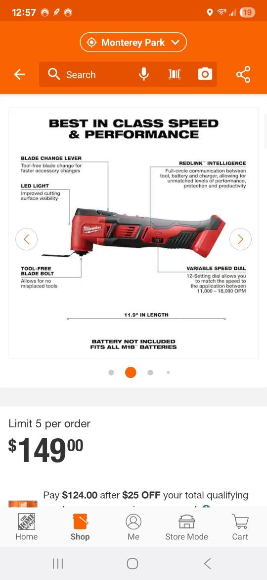 Milwaukee
M18 18V Lithium-Ion Cordless Oscillating Multi-Tool (Tool-Only)
