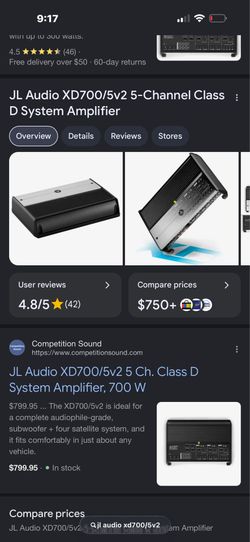 Jl audio amp 700/5v2