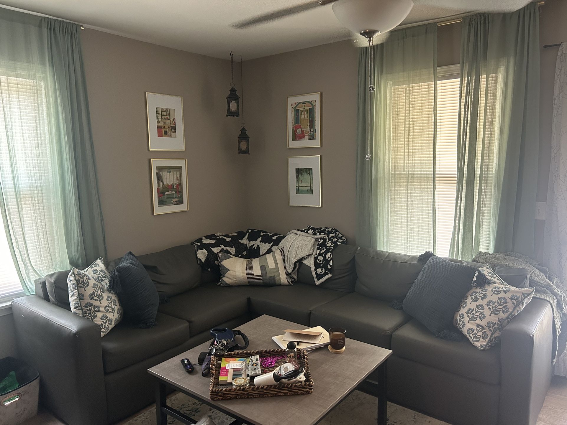 Grey Vegan Leather Sectional