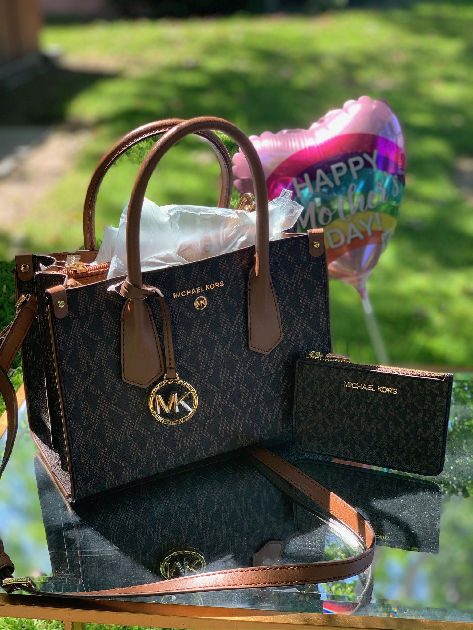 New!!! Michael Kors Tote Bag And Card Wallet