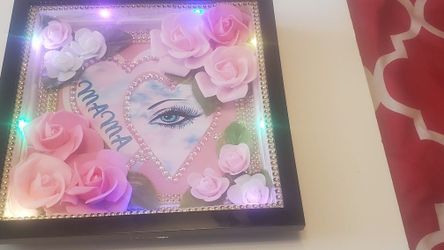 Custom Shadow Flower Box With LED Lights 