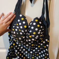 Polka Dot Tankini Bikini Top