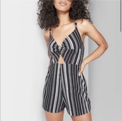 Wild Fable Black And White Striped Romper