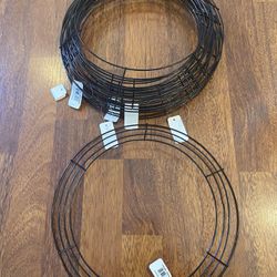 Set Of EIGHT (8) New 12-inch Wire Wreath Form - 4 Wire Black