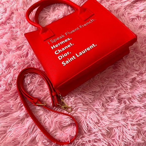 Red I speak Fluent Purse