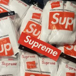 Supreme Socks White (4 Pair)