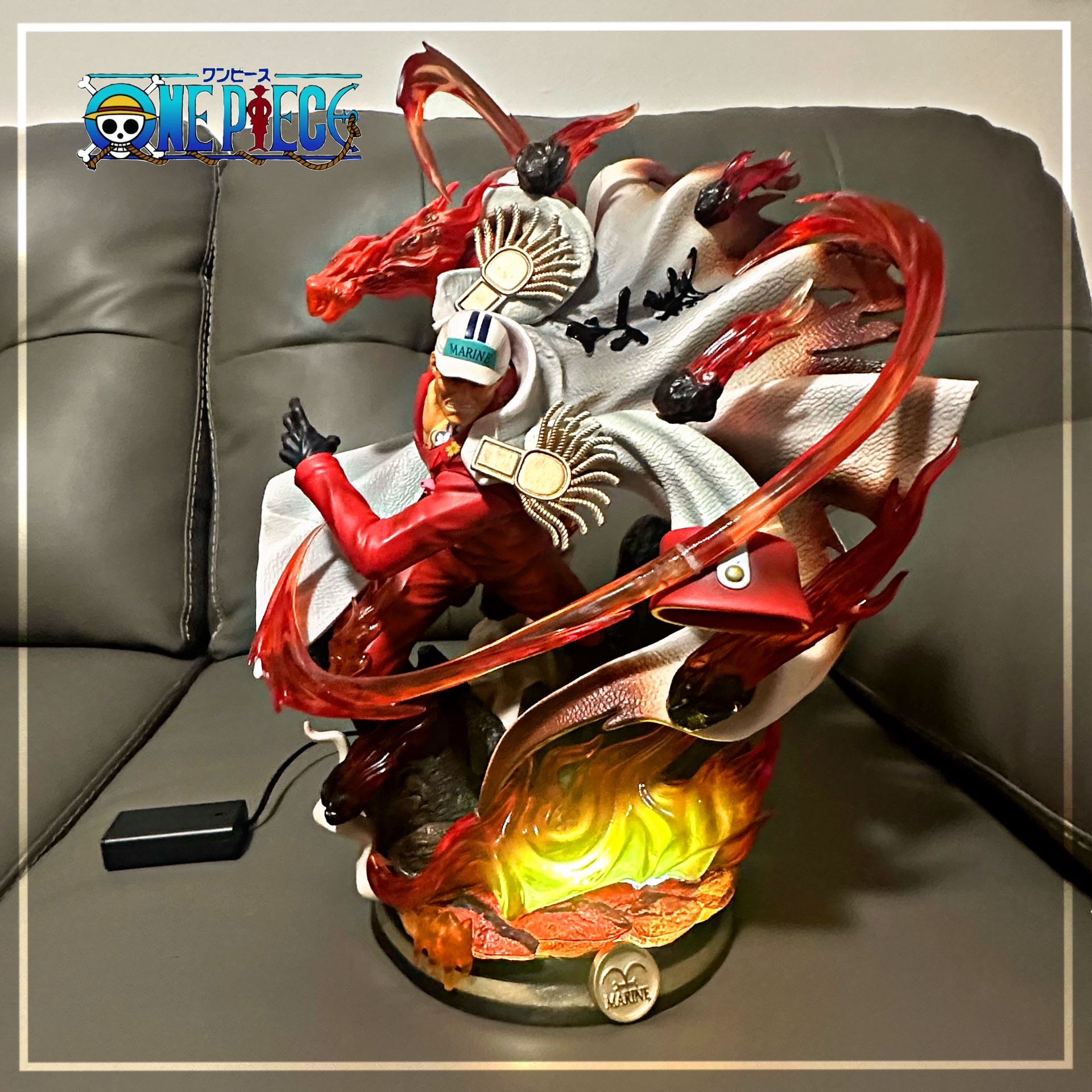 38cm One Piece Anime Figure The 3 Admirals Akainu Sakazuki Battle Ver. Gk Pvc Ac