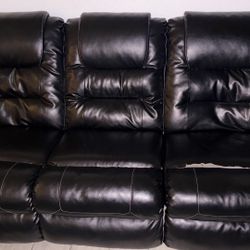 Black Leather Recling Sofas From Ashley’s Furniture 