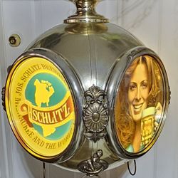 1972 LIGHTED HANGING SCHLITZ BEER SIGN