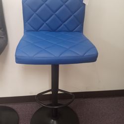 Blue Adjustable Bar Stool