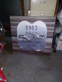 36"x36" Framed Canvas Beach Badge Art Painting