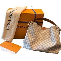 Louis Vuitton Graceful Shoulder Bag MM White Canvas